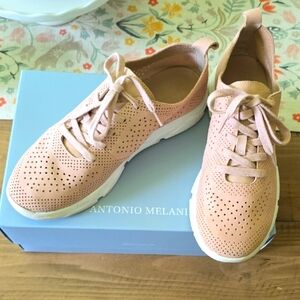 ANTONIO MELANI Pink Sneakers with Breathable Design Size 9
